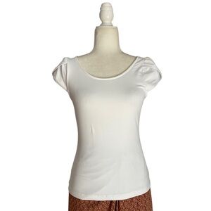L’Oeuf Poche’ Short Puff Tulip sleeve Top White